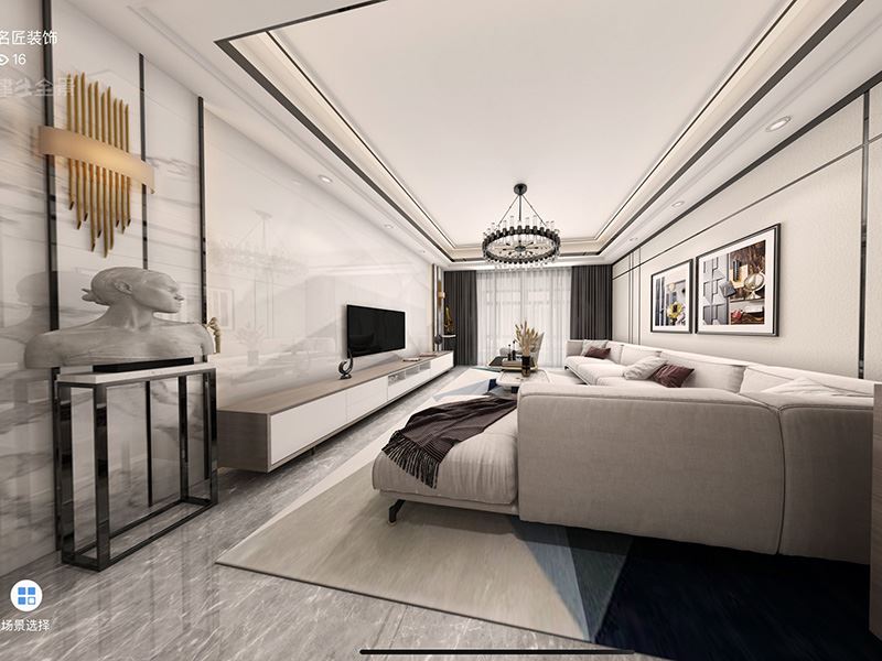 茂名市富麗天譽現(xiàn)代簡約風格四居室裝修案例