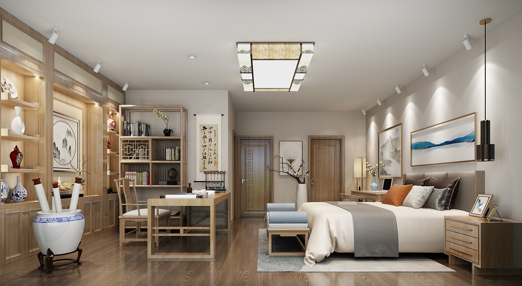 淮安市奧體國(guó)際星城新中式風(fēng)格別墅裝修案例