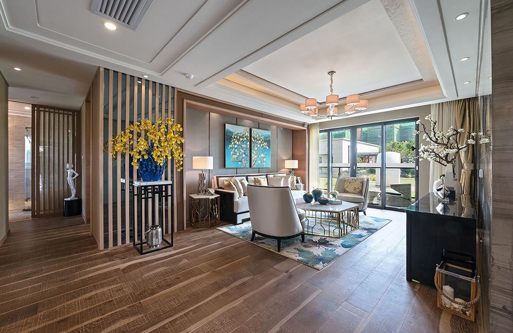 佛山市越秀星匯瀚府新中式風(fēng)格平層裝修案例