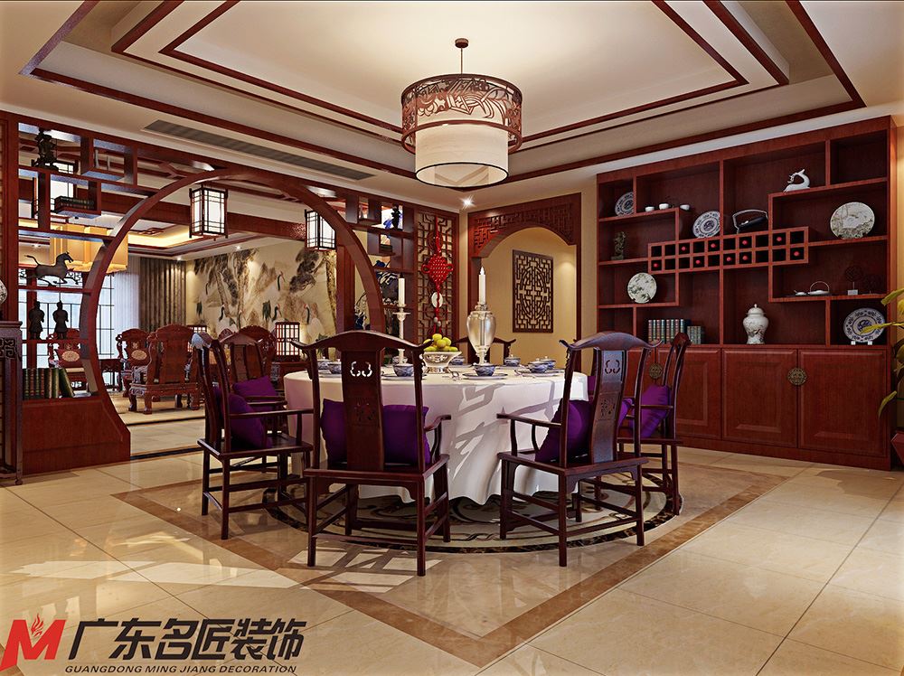 青島市華潤中心悅府新古典風格四居室裝修案例