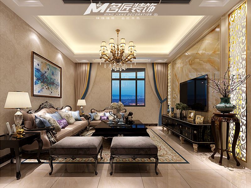 揭陽市博雅苑B區(qū)輕奢風格平層裝修案例