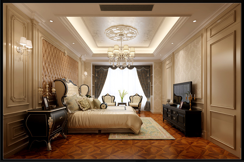 佛山市保利閱江臺歐式風格三居室裝修案例