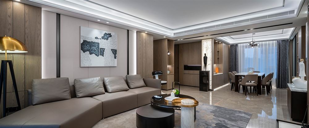 江門市新會碧桂園別墅新中式風(fēng)格三居室裝修案例