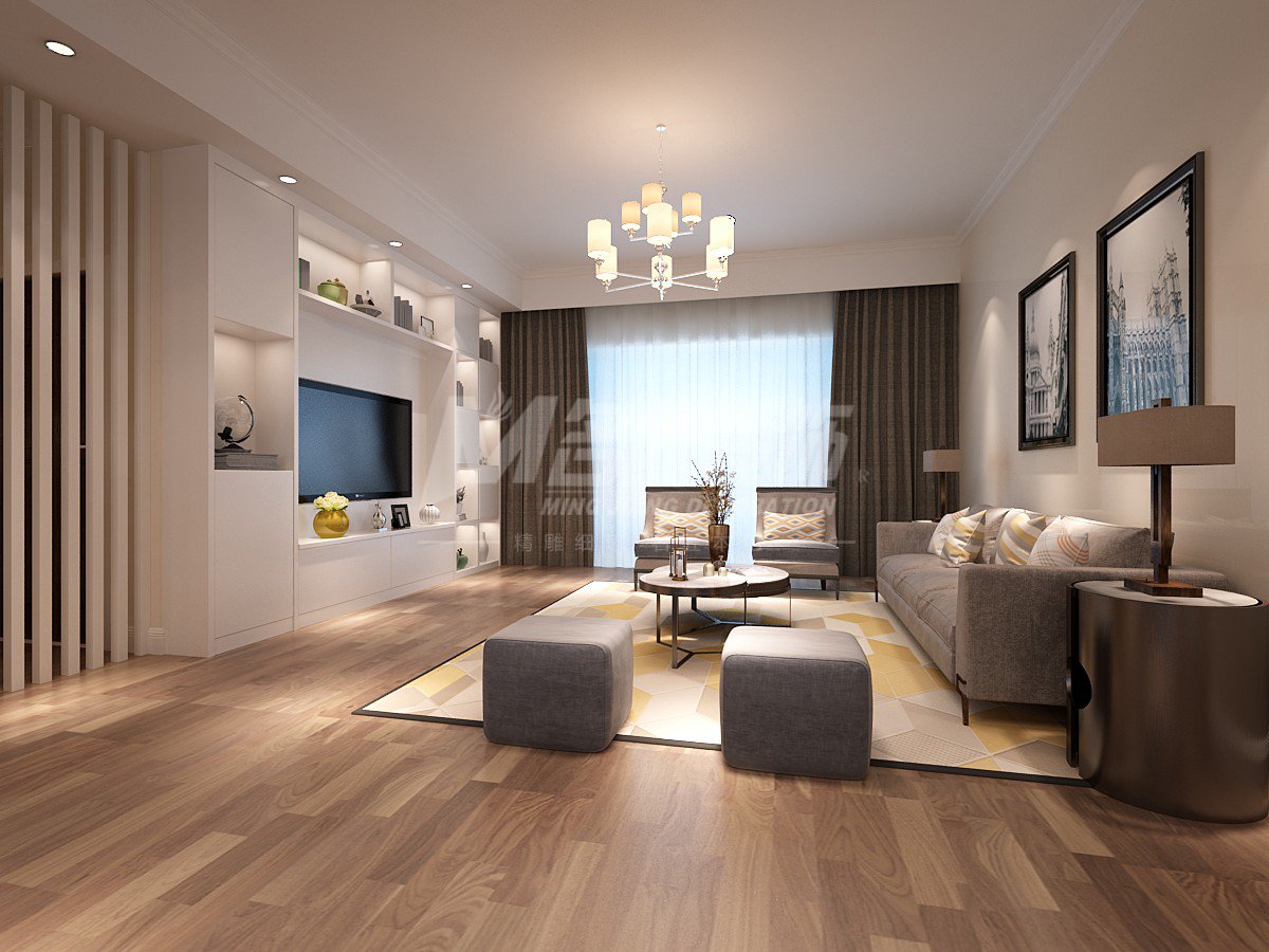 嘉興市中南瀧悅府現(xiàn)代風格三居室裝修案例