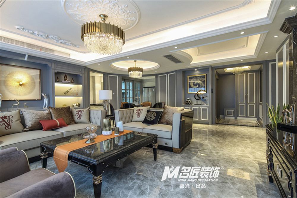 嘉興市嘉善萬聯(lián)城輕奢風格三居室裝修案例