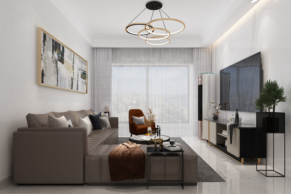 惠州市昶盛昶園現代簡約風格三居室裝修案例