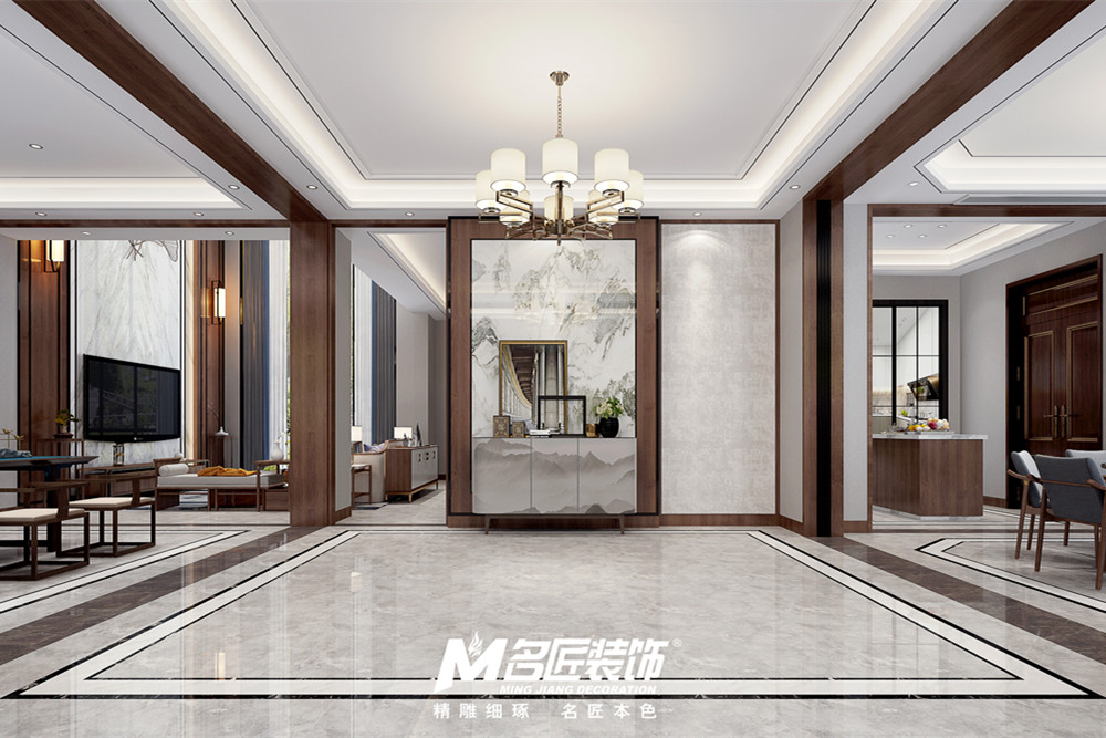 嘉興市東方甸園新中式風(fēng)格別墅裝修案例