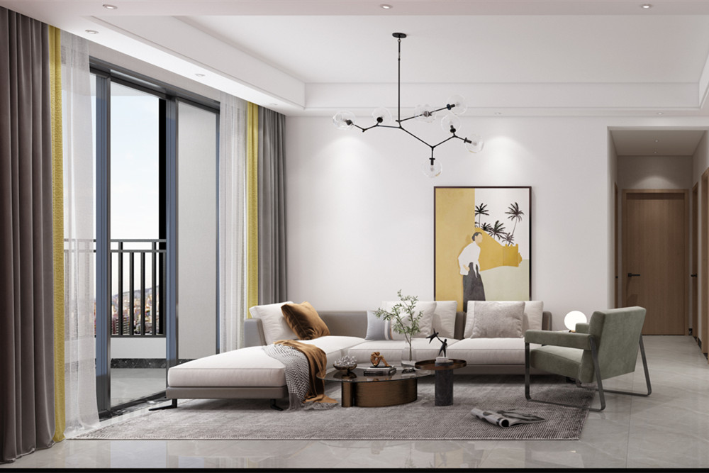 中山市凱茵又一城花漾集現(xiàn)代簡約風(fēng)格三居室裝修案例