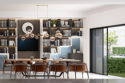 德陽市富樂花苑現(xiàn)代簡約風格三居室裝修案例