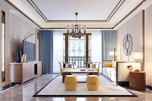 泰州市濱江首席新中式風格四居室裝修案例