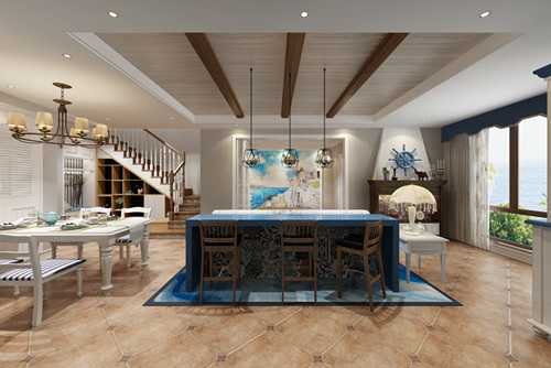 泉州市潯興華林春天地中海風(fēng)格復(fù)式裝修案例