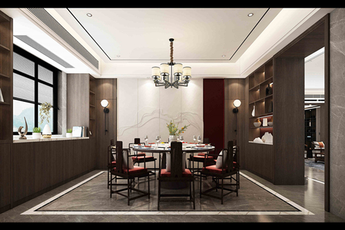 茂名市財(cái)富時(shí)代新中式風(fēng)格別墅裝修案例